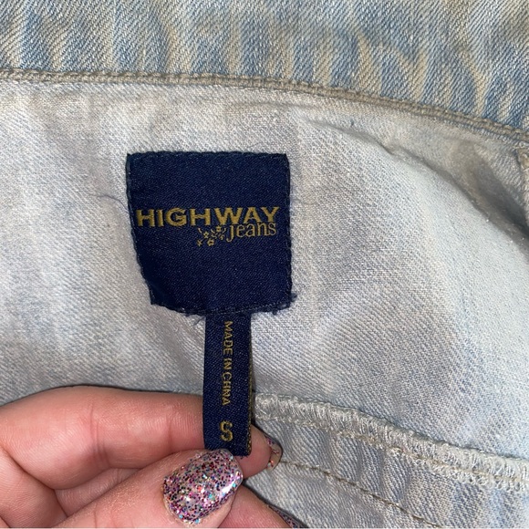 Highway Jeans Size Small Light Blue Distressed Cropped Jean Jacket - Picture 13 of 13